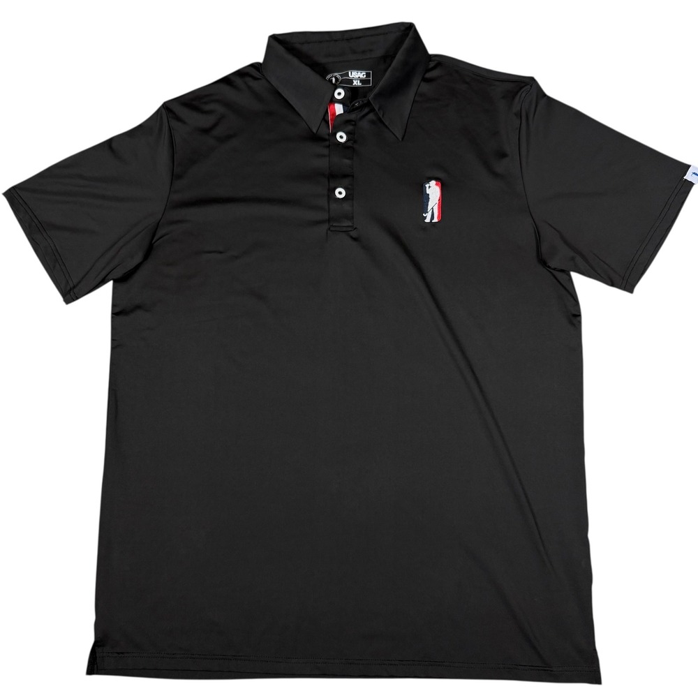 USAG U Suck At Golf Polo Shirt Mens XL Black Performance Stretch‎ Logo